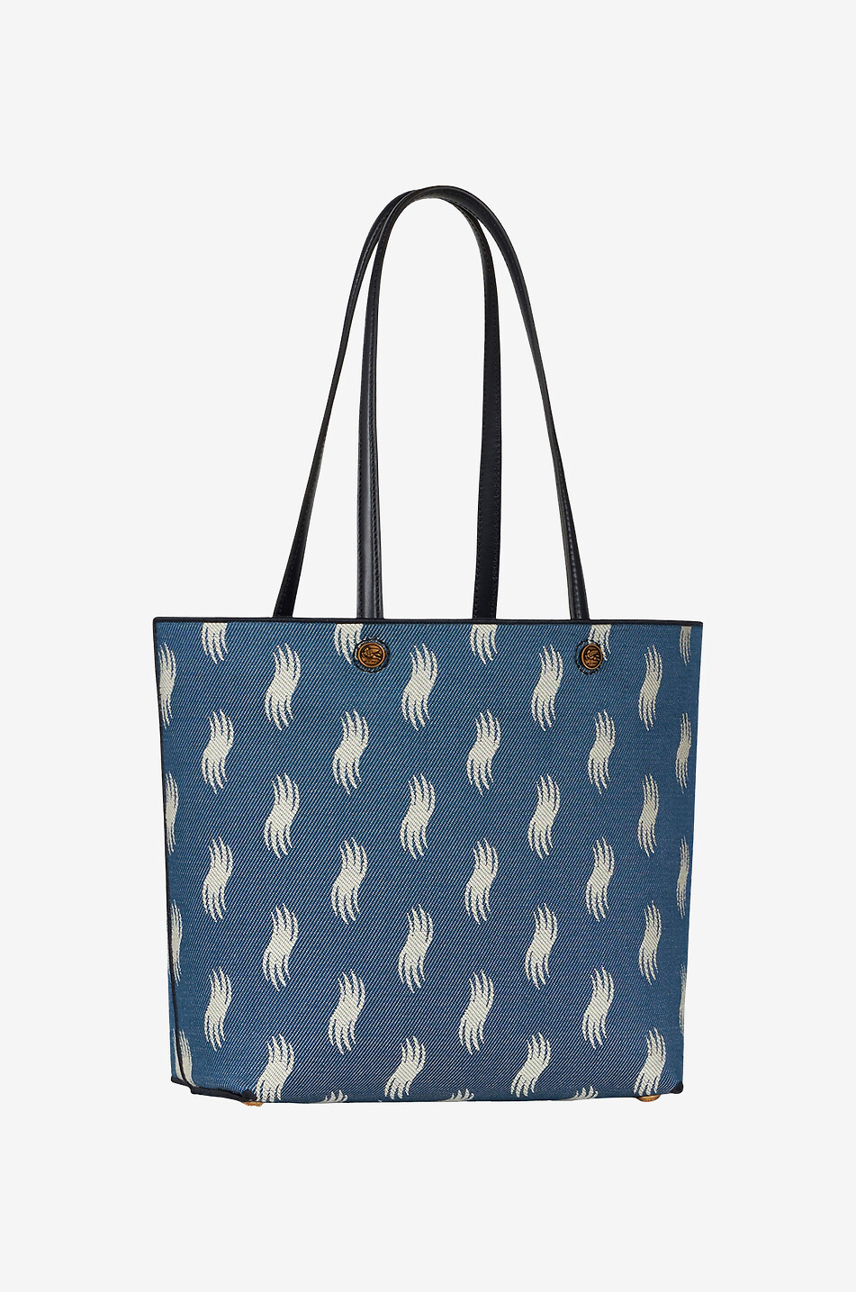 Sac cabas en jacquard et cuir Medium
