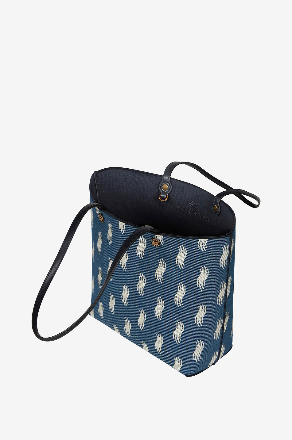 Sac cabas en jacquard et cuir Medium