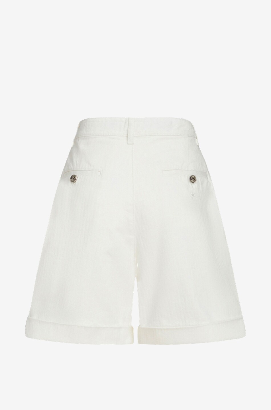 Bermuda taille haute en coton texture chevrons