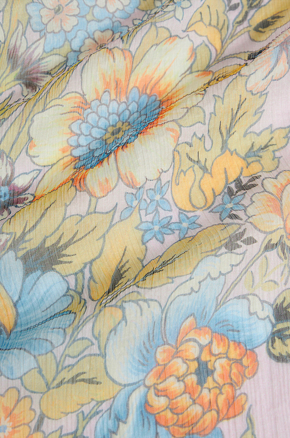 Seidencrêpe-Bluse mit Rüschen Bouquet