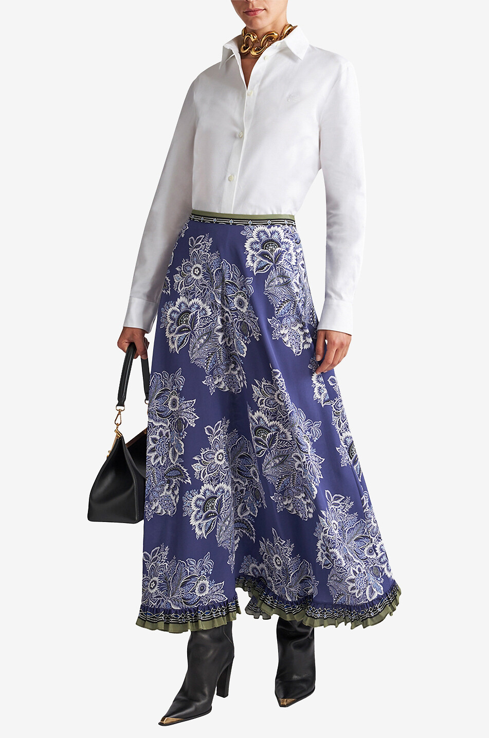 ETRO Bouquet Bandana long silk skirt Women MULTI COLOURED 5