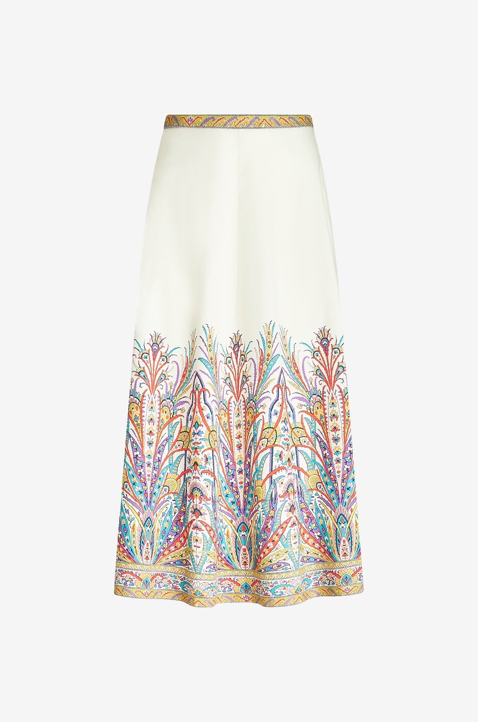 Midirock aus Popeline mit Print Paisley Bouquet