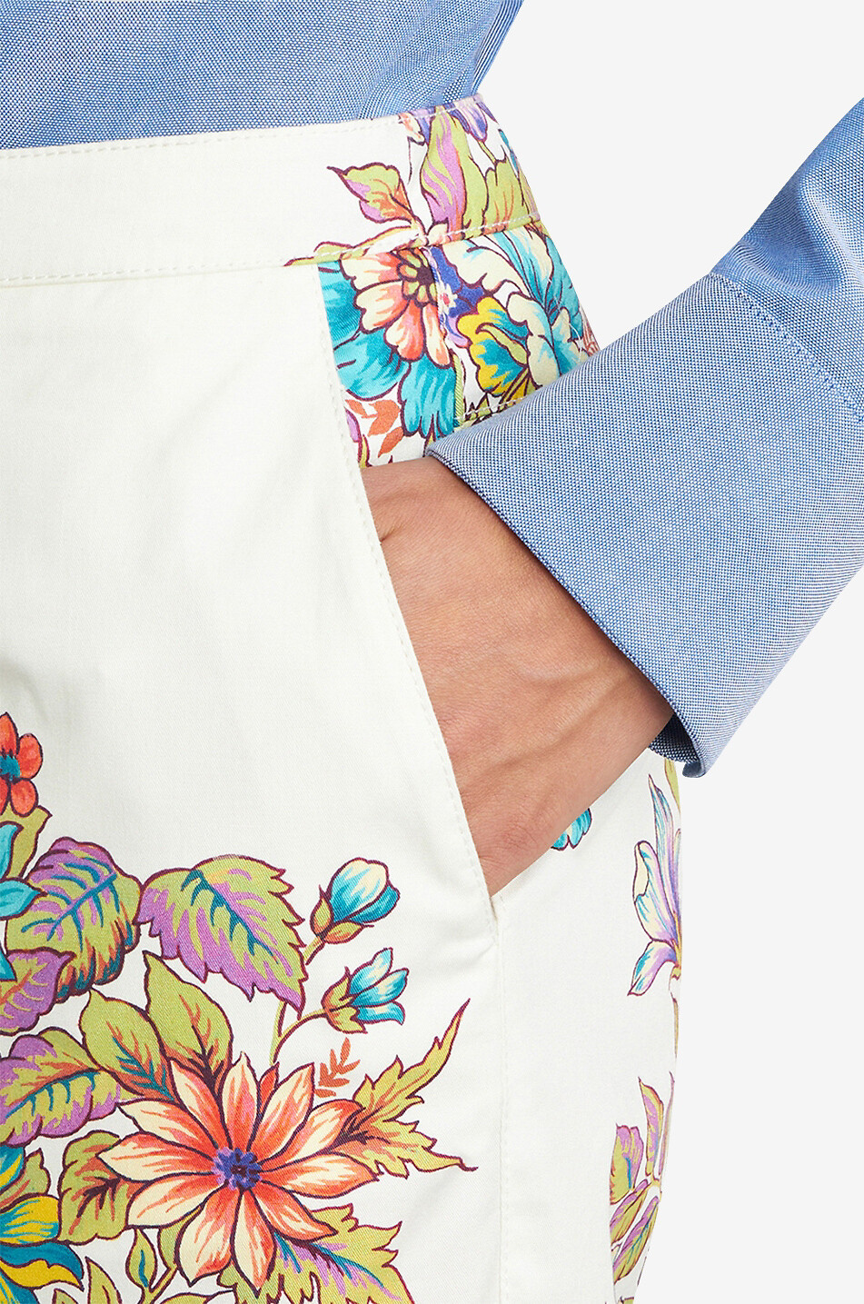 Pantalon évasé taille haute imprimé Bouquet