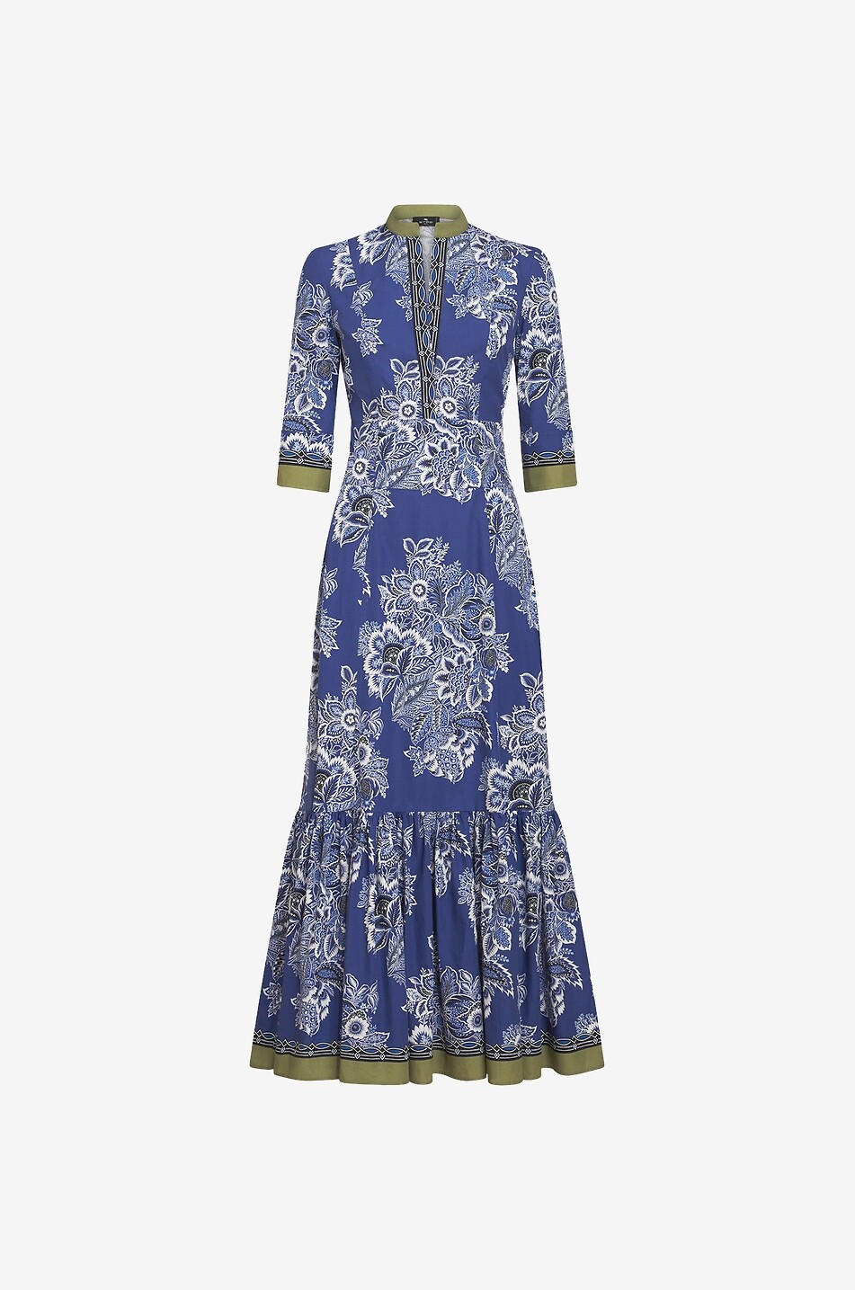 Robe maxi évasée en popeline Bandana Bouquet