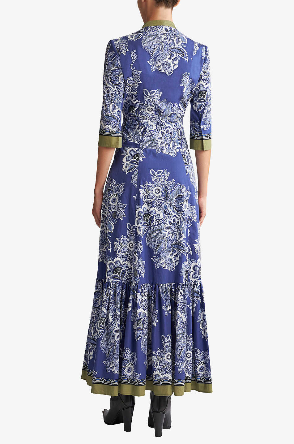 Robe maxi évasée en popeline Bandana Bouquet