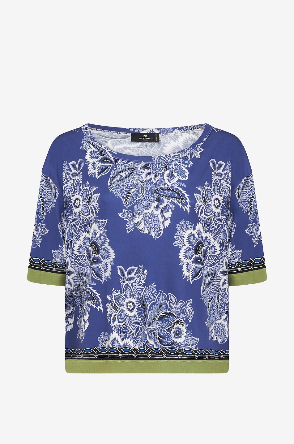 Bouquet Bandana loose short-sleeved top with round neckline