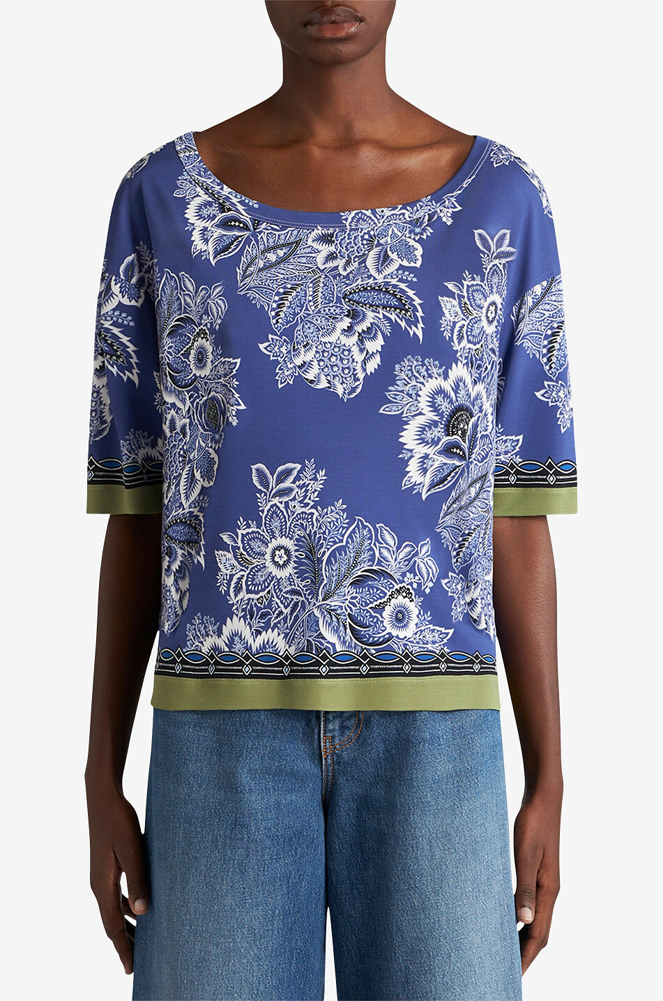 ETRO Bouquet Bandana loose short-sleeved top with round neckline Women MULTI COLOURED 3