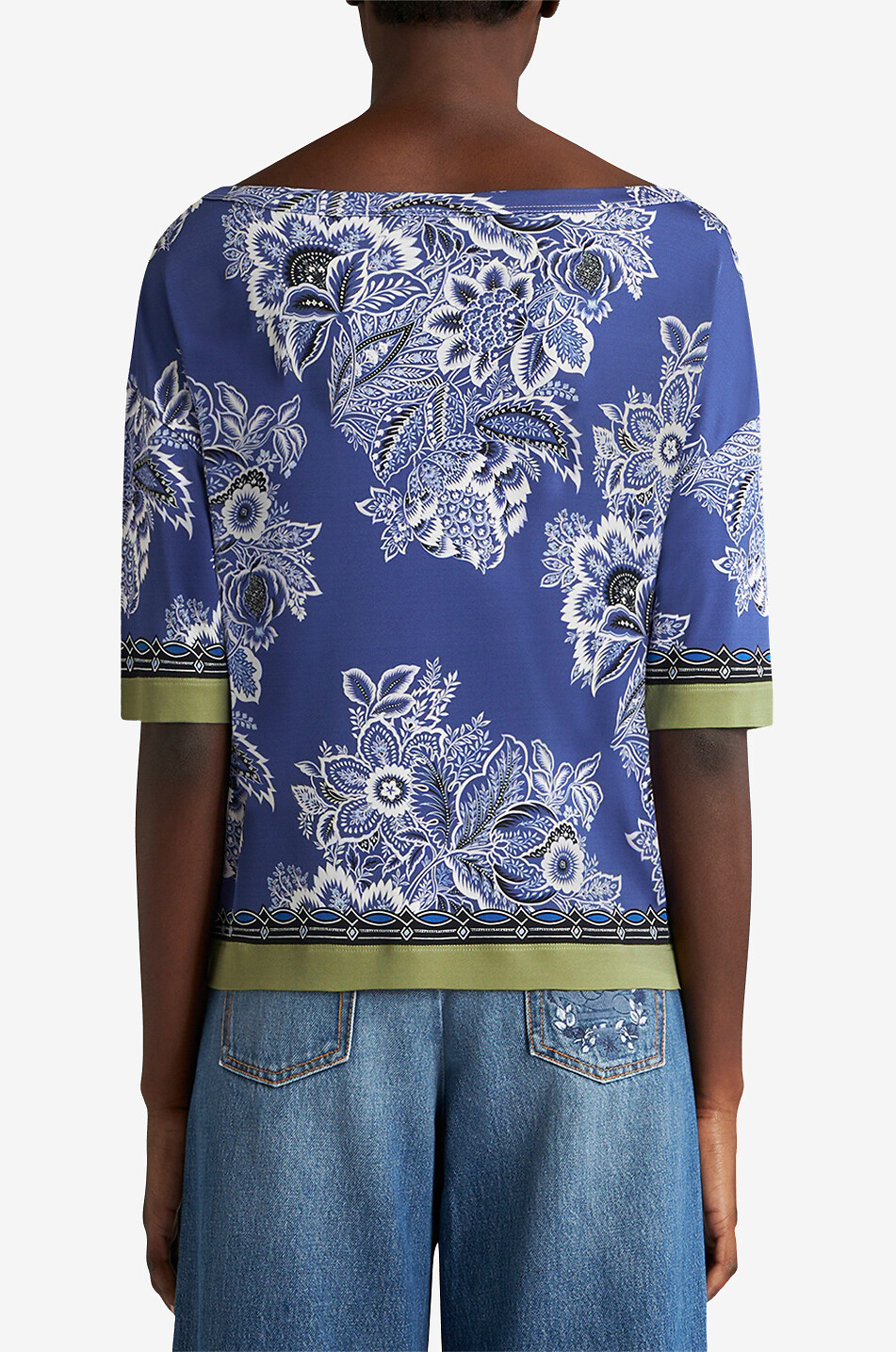 ETRO Bouquet Bandana loose short-sleeved top with round neckline Women MULTI COLOURED 4