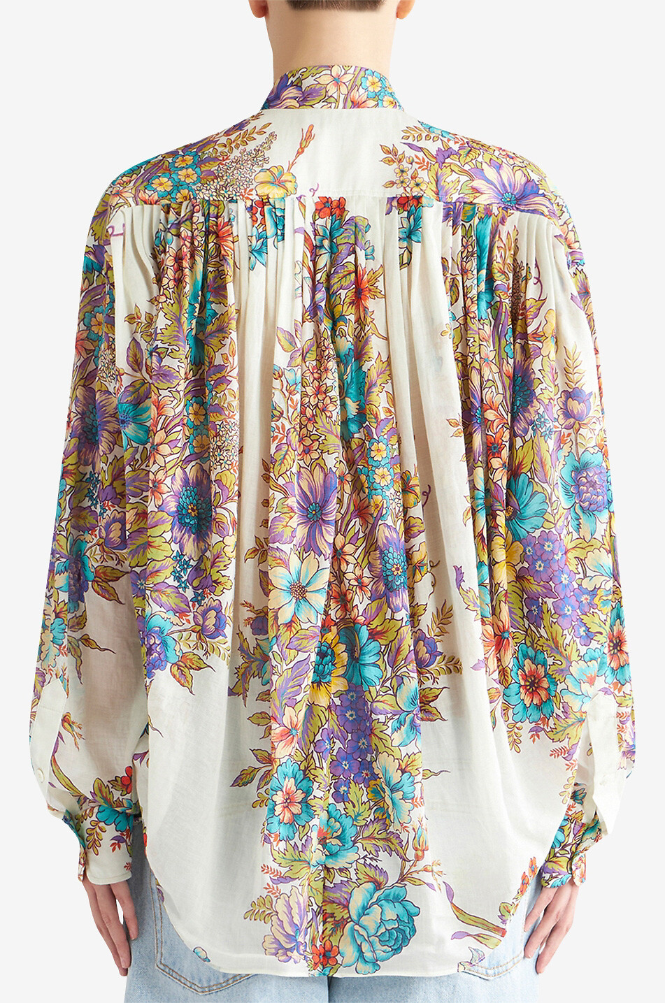 ETRO Baumwollvoile-Bluse mit Stehkragen Bouquet Damen BUNT 5
