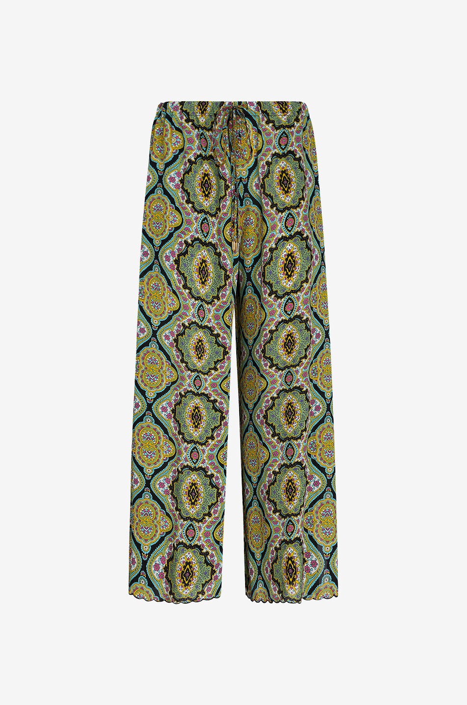 ETRO Paisley Medaillons crepe beach trousers Women DARK GREEN 1