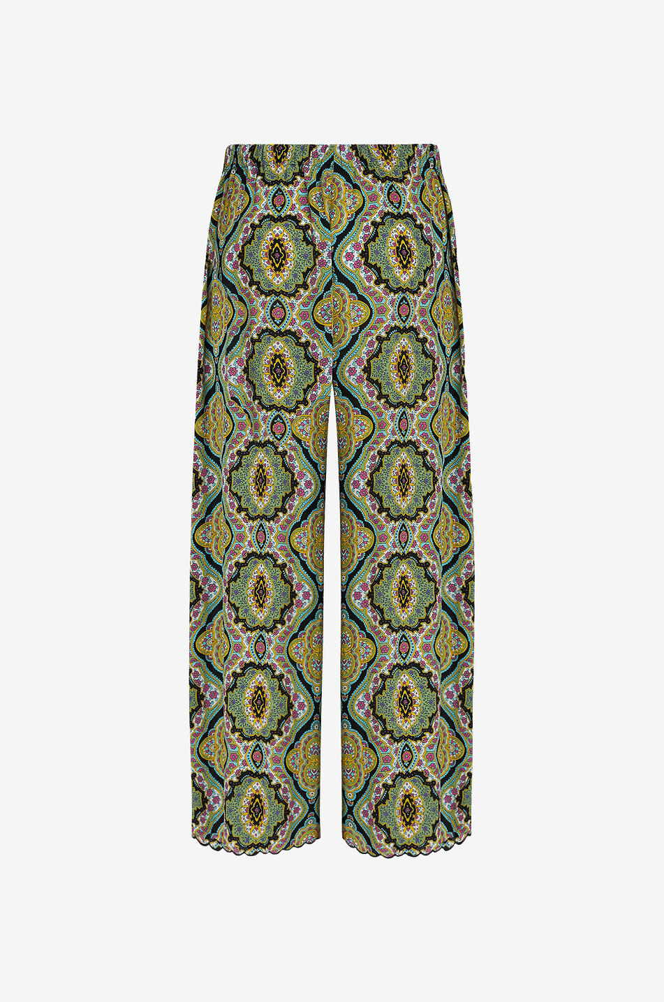 ETRO Paisley Medaillons crepe beach trousers Women DARK GREEN 2
