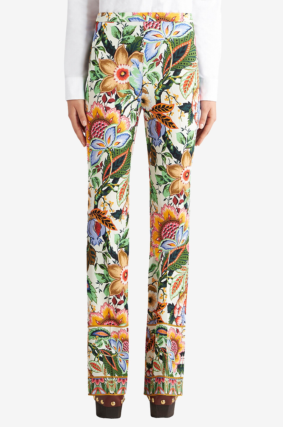 ETRO Pantalon slim en crêpe fleurie Bouquet Femme MULTICOLORE 4