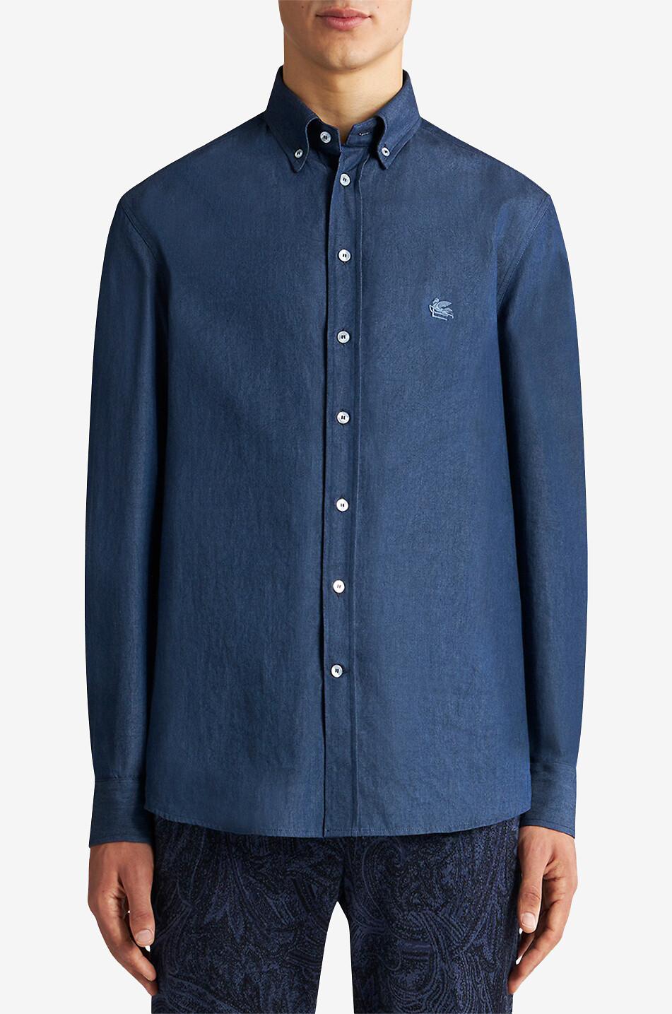 Hemd aus leichtem bedrucktem Denim Pegaso