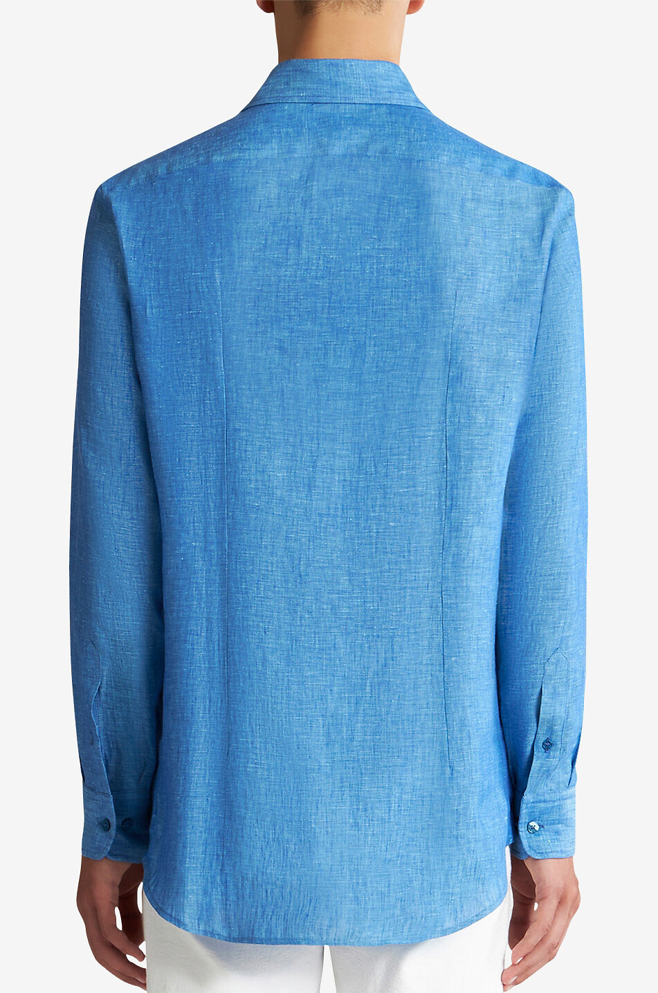 ETRO Pegaso embroidered linen shirt Men MEDIUM BLUE 4