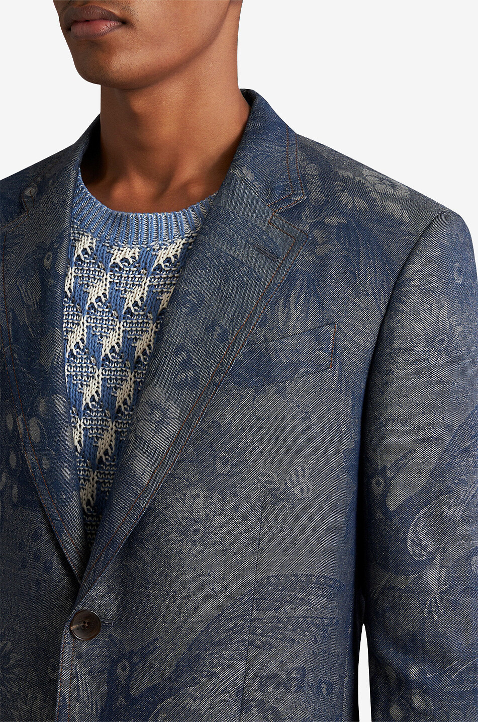 ETRO Blazer en jacquard de denim Still Life Homme BLEU MOYEN 6