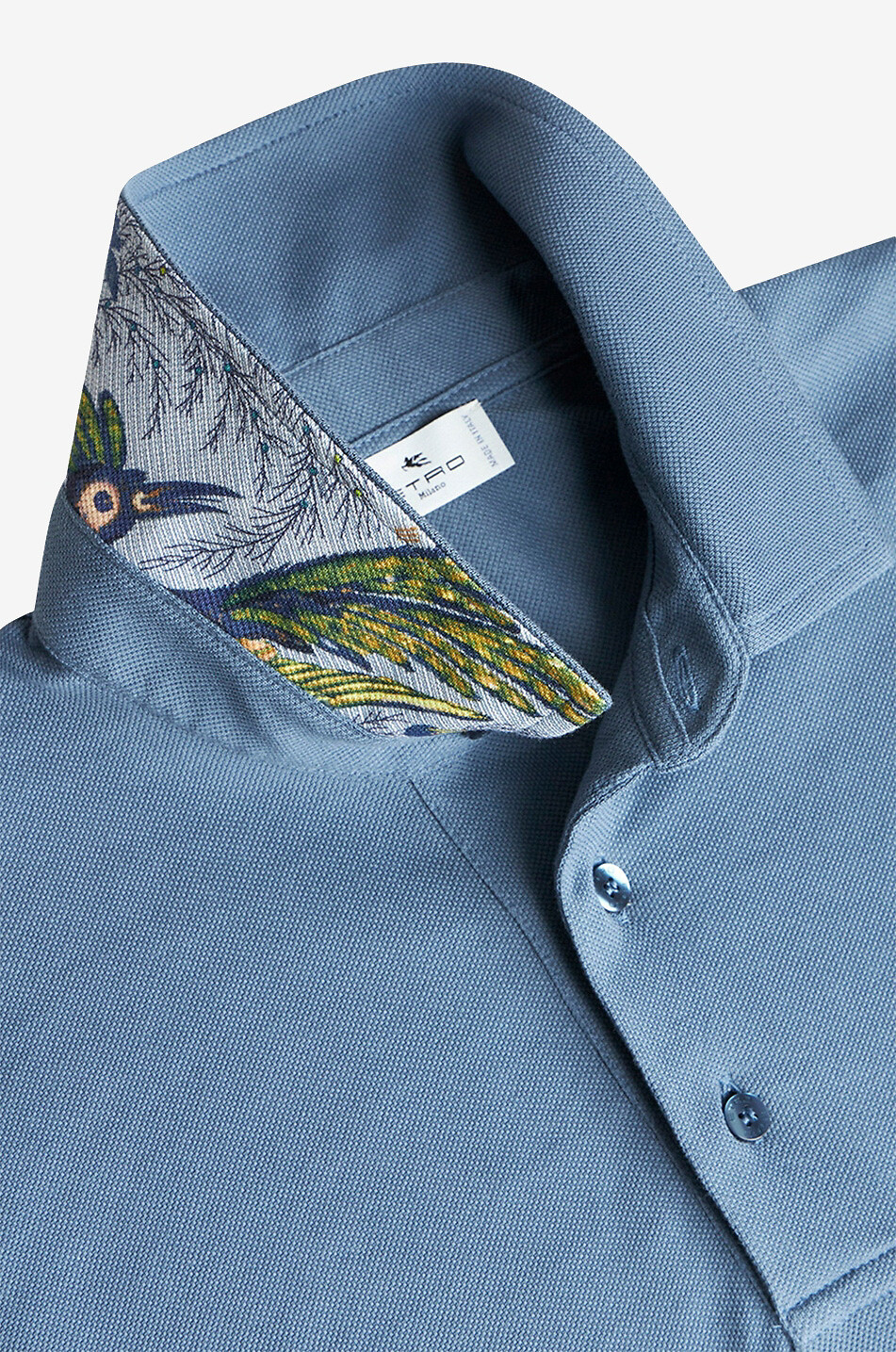 Pegaso polo shirt with Paisley printed collar - ETRO