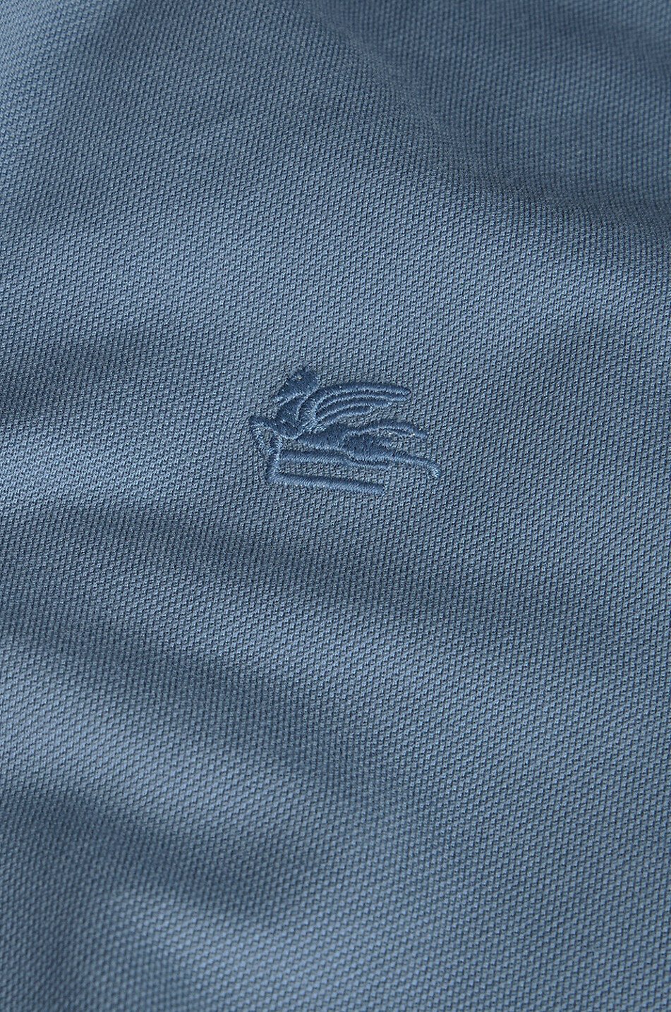 ETRO Pegaso polo shirt with Paisley printed collar Men MEDIUM BLUE 7