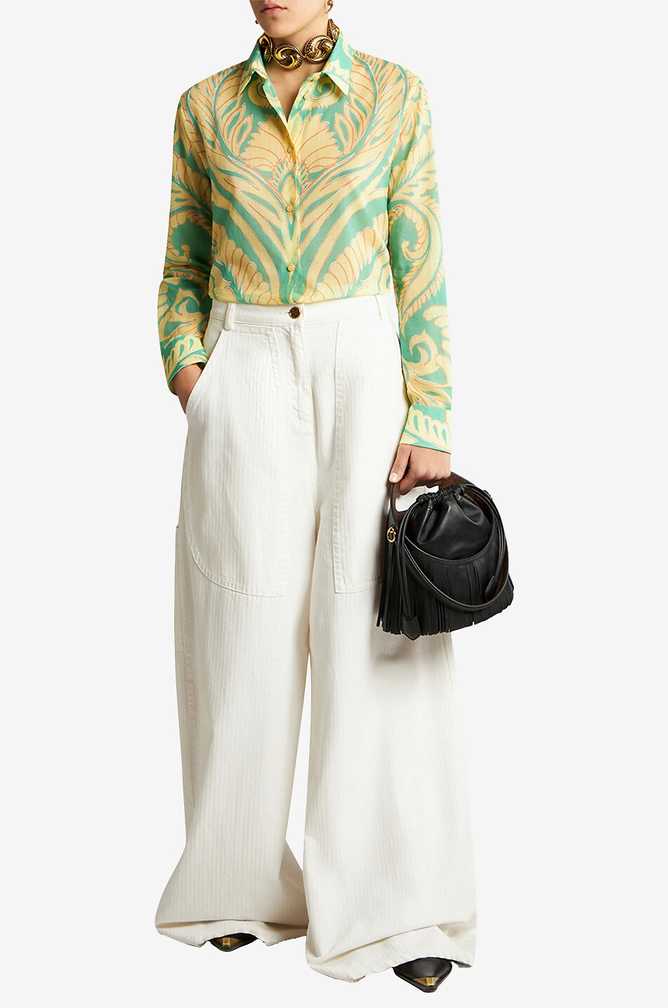 Voile-Hemd mit Print Venus