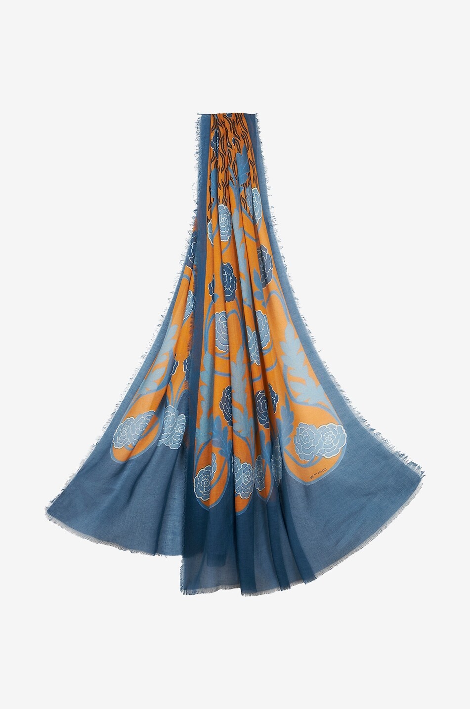 Écharpe fleurie fine en modal et soie