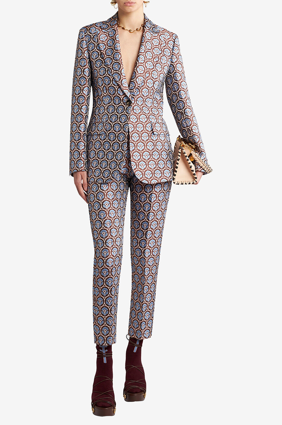 ETRO Aurea jacquard cigarette trousers Women MULTI COLOURED 3