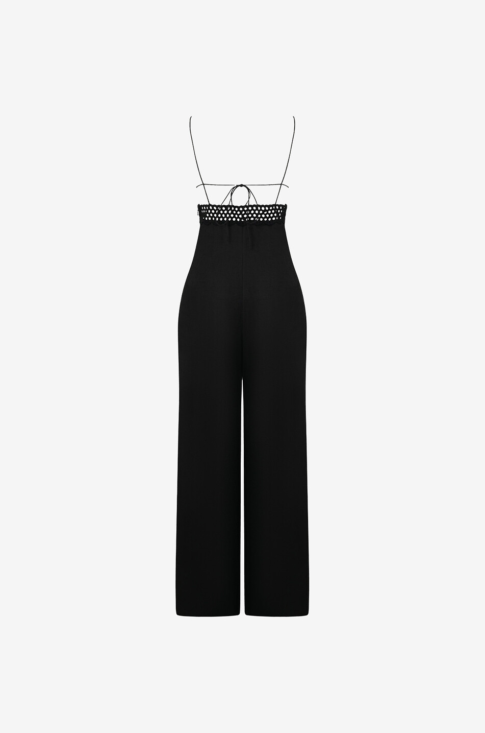 STELLA McCARTNEY Leinenmix-Träger-Overall mit Lochstickereien Damen SCHWARZ 2