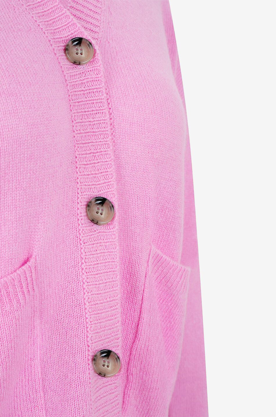 ALLUDE Cardigan boutonné à col V et poches en cachemire Femme ROSE 3