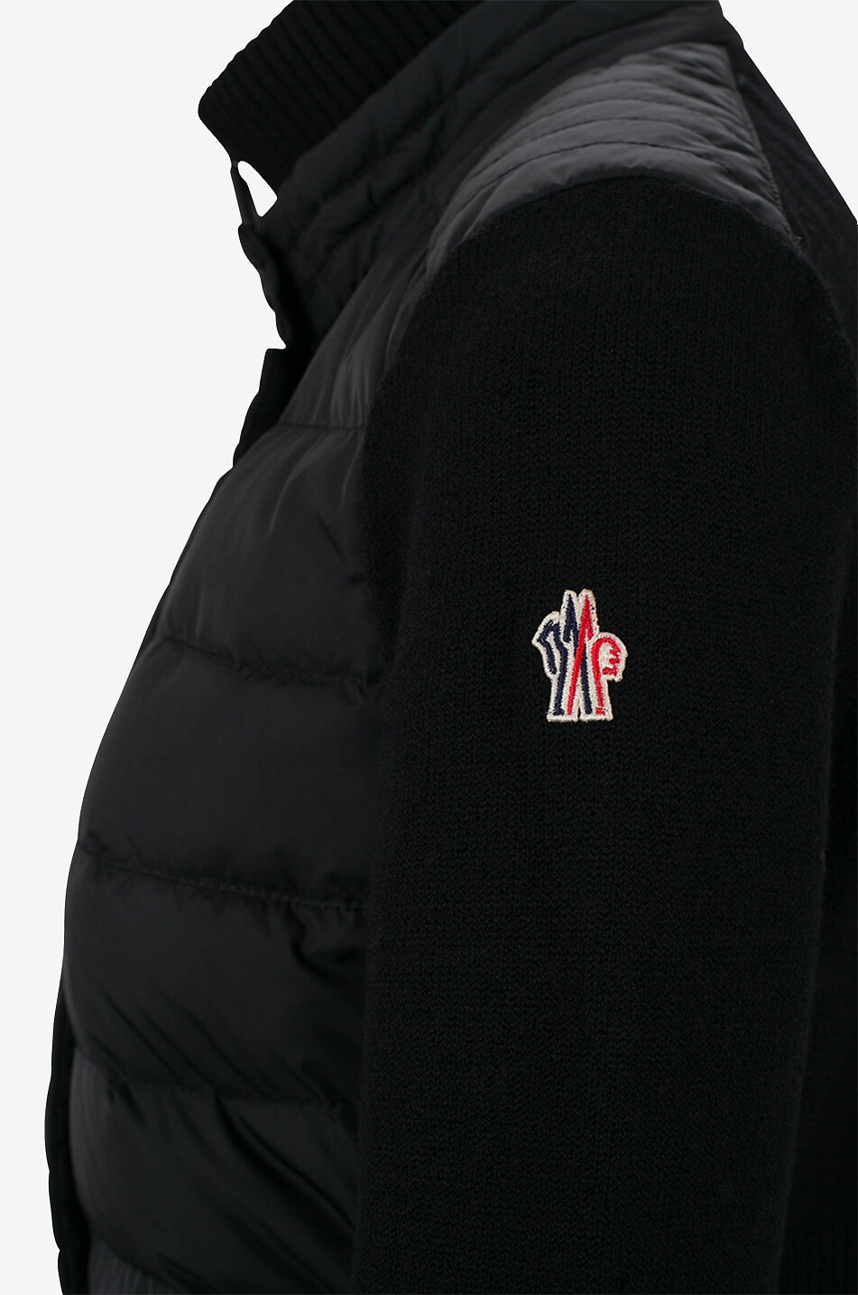 MONCLER GRENOBLE Cardigan en laine à empiècements doudoune Après-Ski Femme NOIR 3