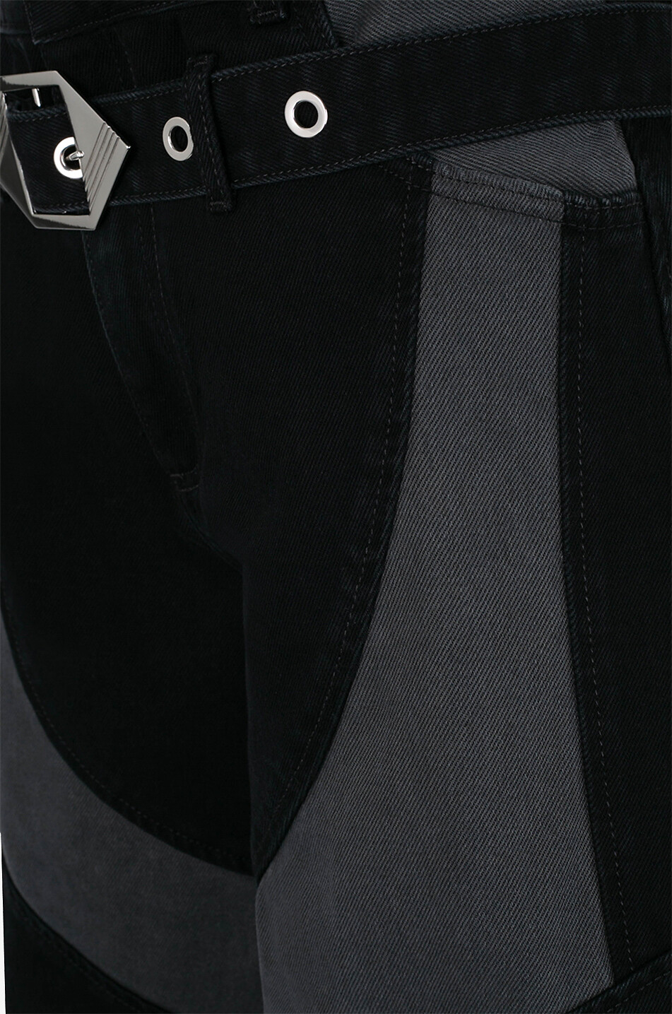 THE ATTICO Long Pants banana fit patchwork jeans Women BLACK 3