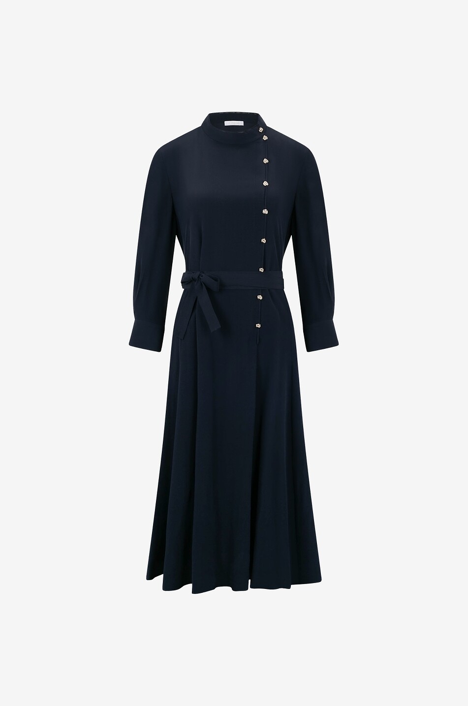 Midilanges Seidenkleid Officier