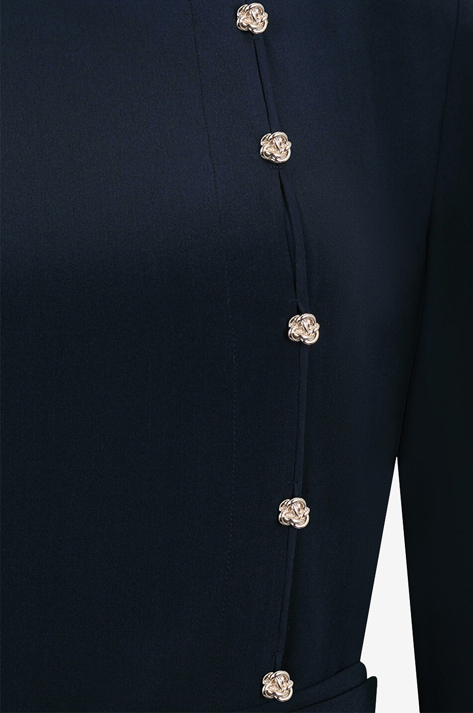 Officier midi-length silk dress