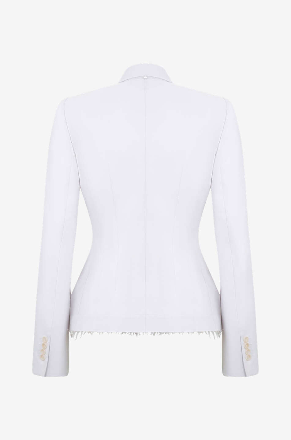 SPORTMAX Mozart cinched frayed blazer Women Light beige 2