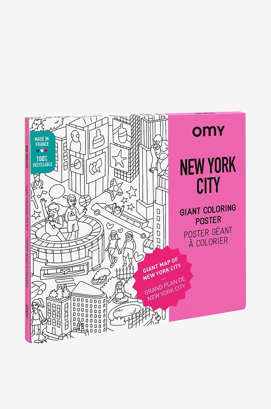 OMY Poster géant à colorier New York Bébé Incolore 1