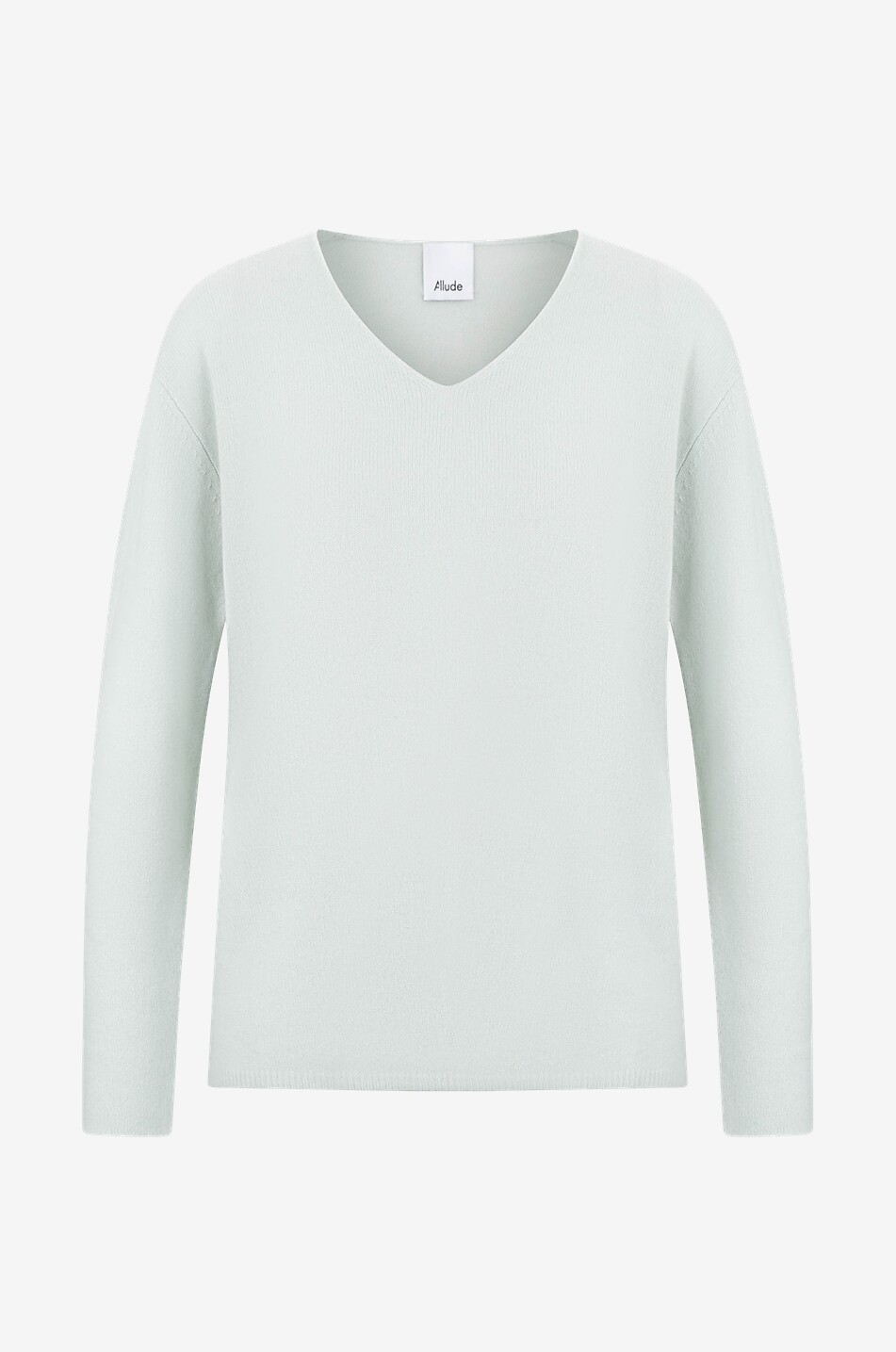 Kaschmirpullover mit V-Ausschnitt ohne Rippstrickbündchen