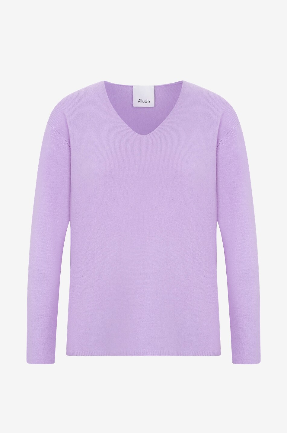 Pull à col V en cachemire sans bords côte