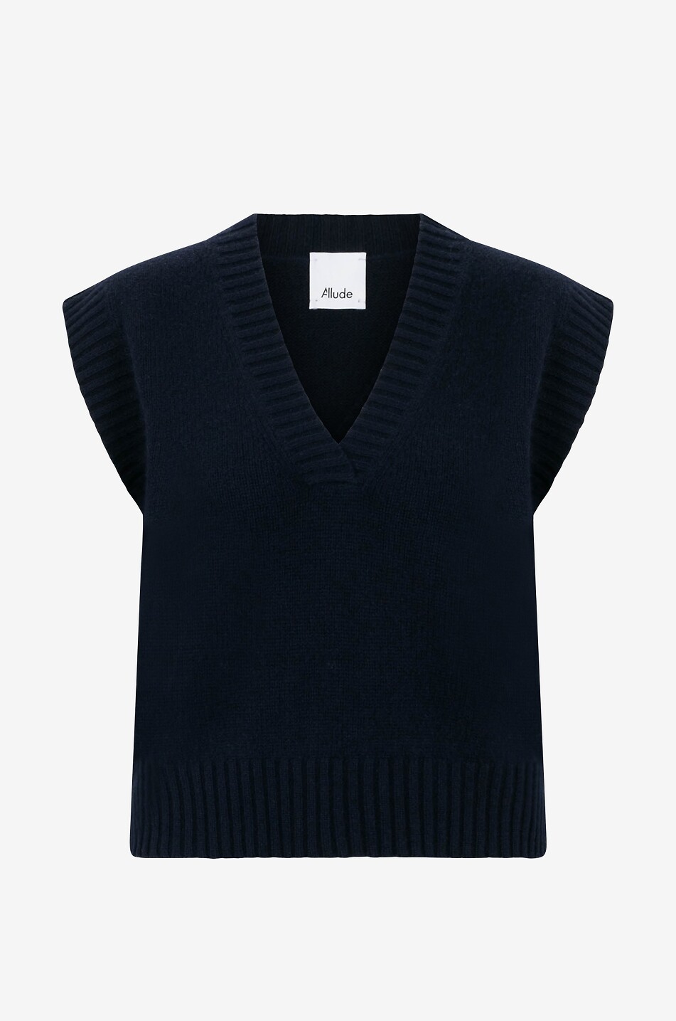 Boxy sleeveless cashmere V-neck jumper
