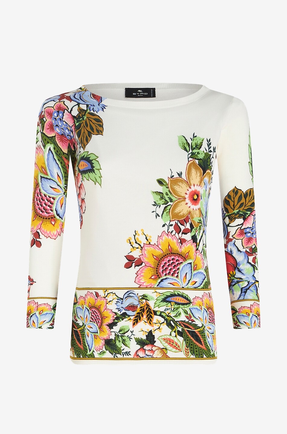 Bouquet Placé fine silk boat neck jumper