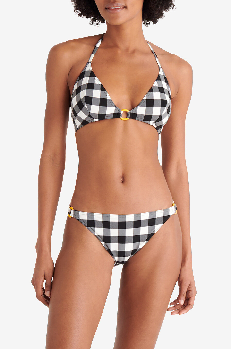 ERES Abstrait fine gingham check bikini bottom Women BLACK 3