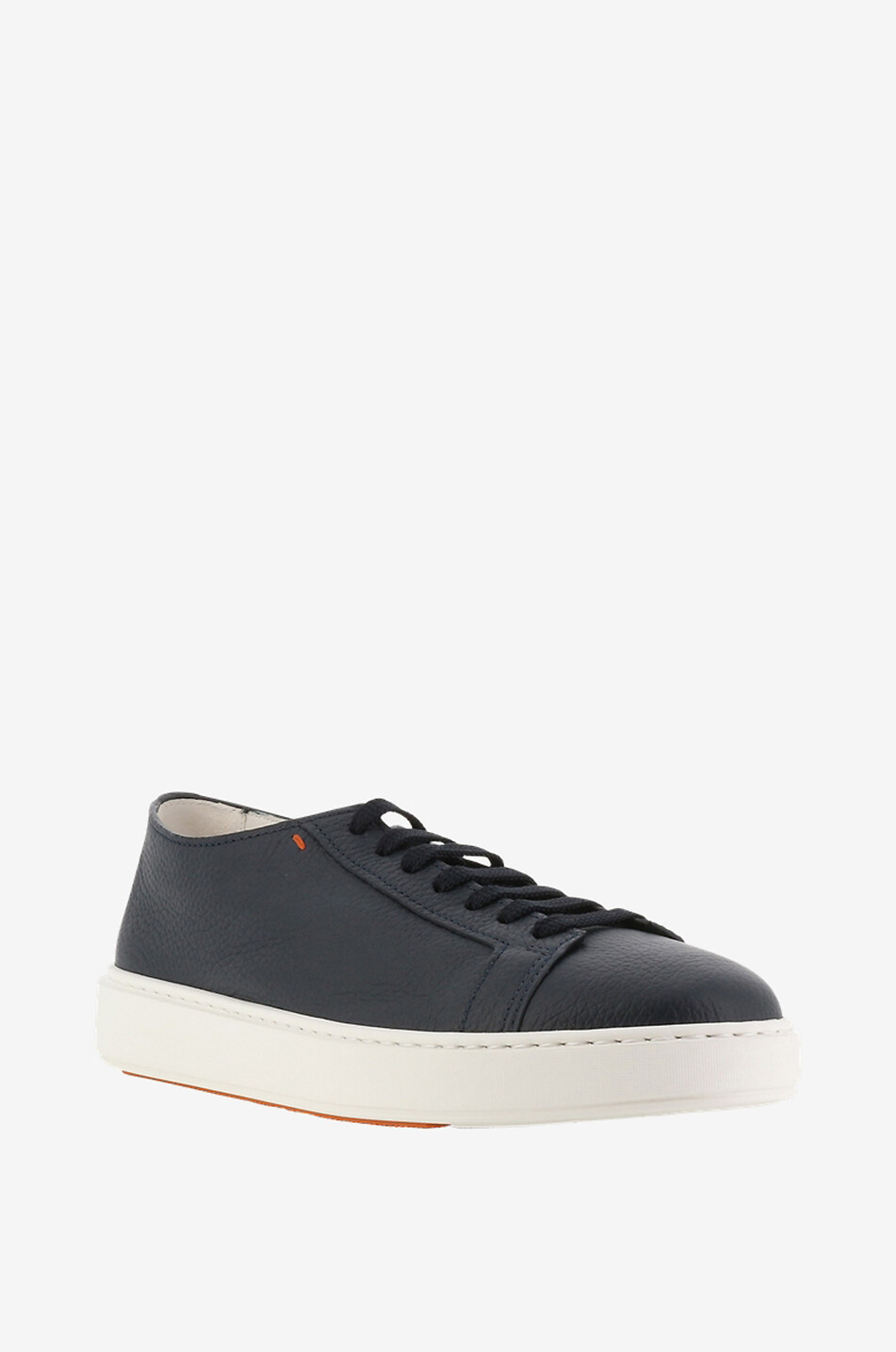 SANTONI Full grained leather sneakers Men DARK BLUE 1