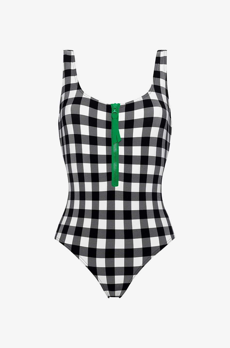 ERES Funny zipped checked swimsuit Women BLACK 1