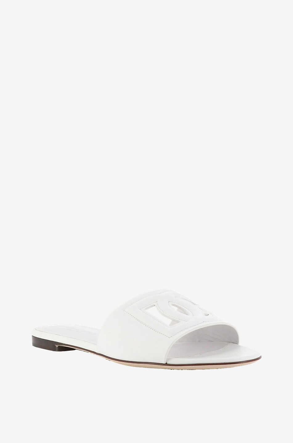 DOLCE & GABBANA DG Millenials Bianca 05 flat leather mules Women WHITE 1