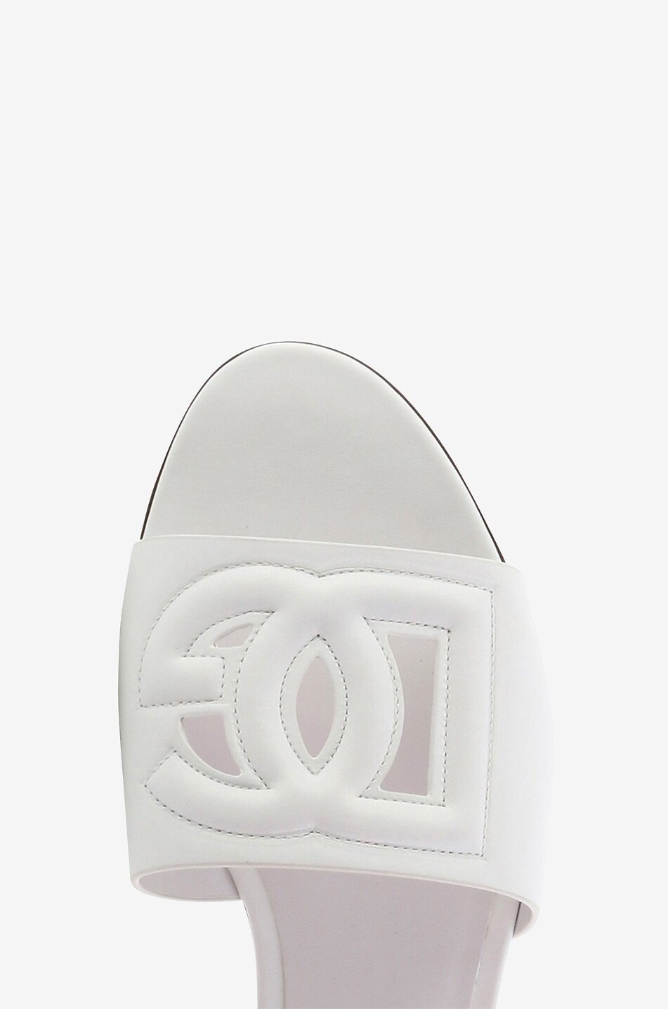 DOLCE & GABBANA DG Millenials Bianca 05 flat leather mules Women WHITE 5