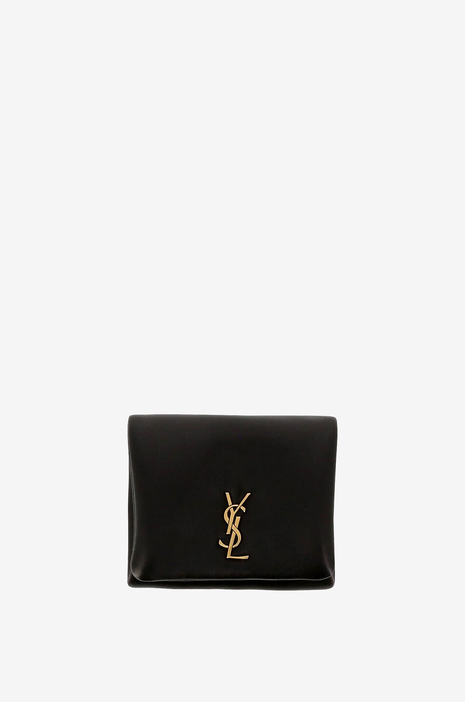 SAINT LAURENT PARIS Calypso compact nappa leather wallet Women BLACK 1