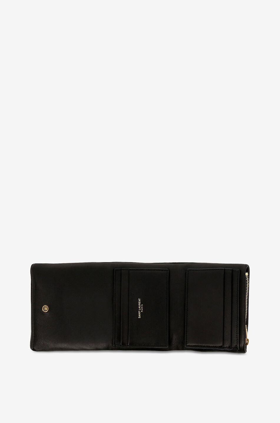 SAINT LAURENT PARIS Calypso compact nappa leather wallet Women BLACK 3