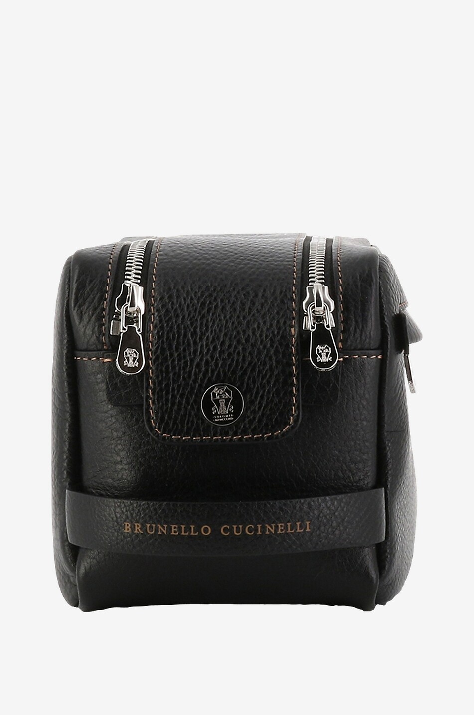 BRUNELLO CUCINELLI Trousse de toilette en cuir grainé Homme NOIR 4