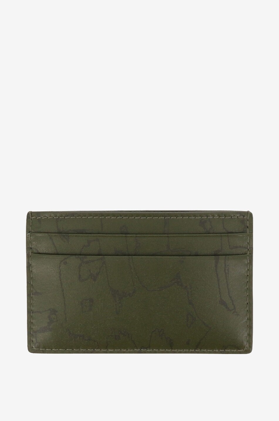ALEXANDER McQUEEN Bedrucktes Leder-Kartenetui McQUEEN Graffiti Herren KHAKI 1