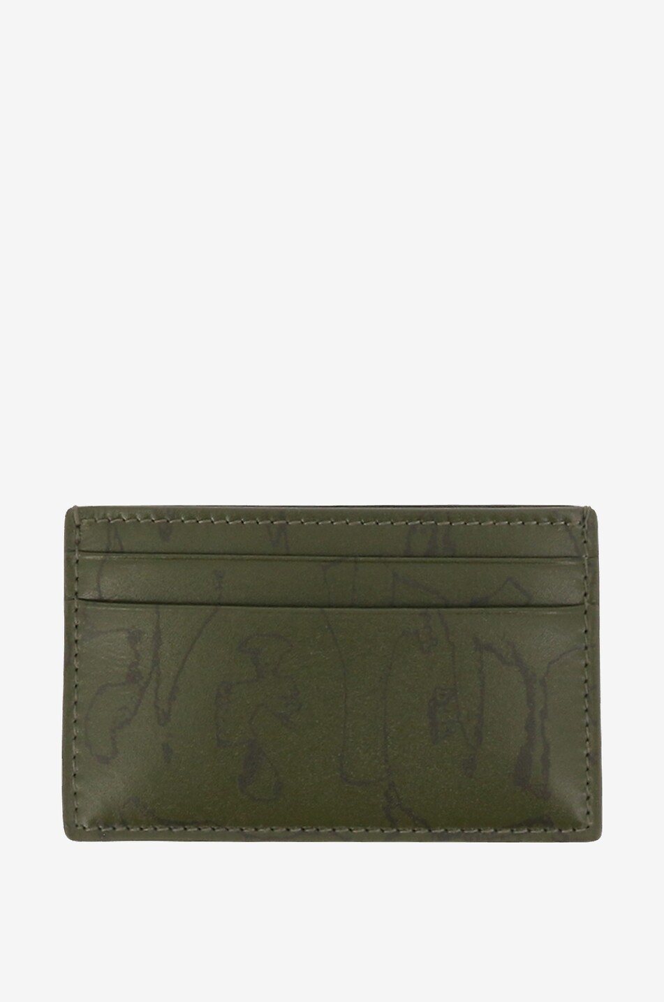 ALEXANDER McQUEEN Bedrucktes Leder-Kartenetui McQUEEN Graffiti Herren KHAKI 2
