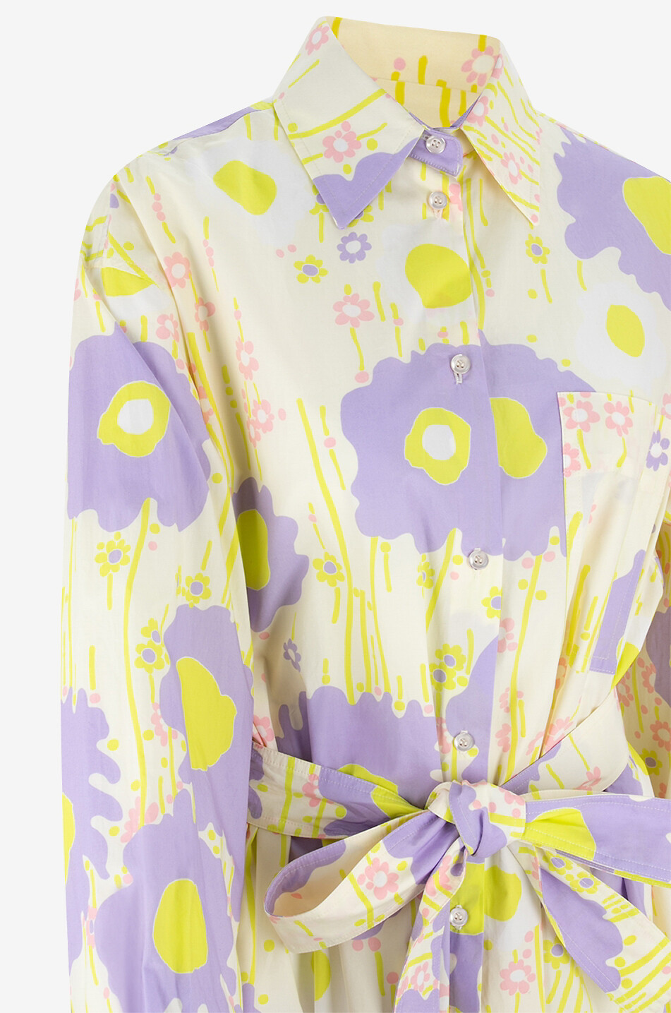 Robe chemise courte imprimée fleurs Baldi