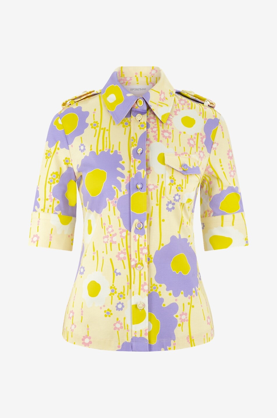 Meandro short-sleeved floral jersey shirt