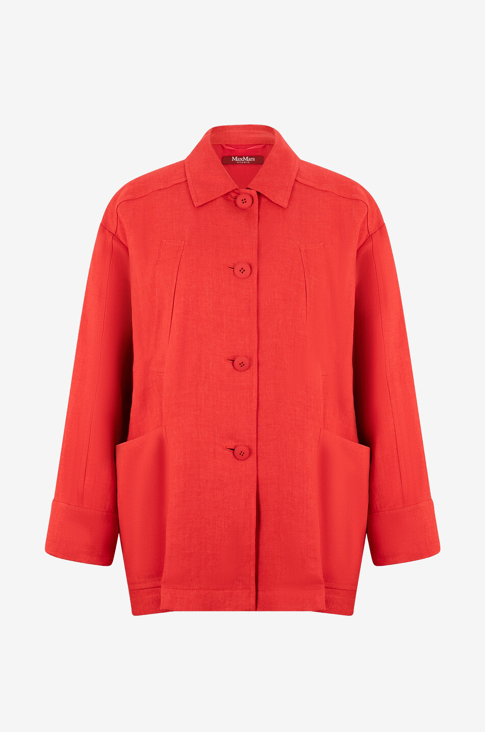 MAX MARA STUDIO Veste chemise en lin Leslie Femme ROUGE 1