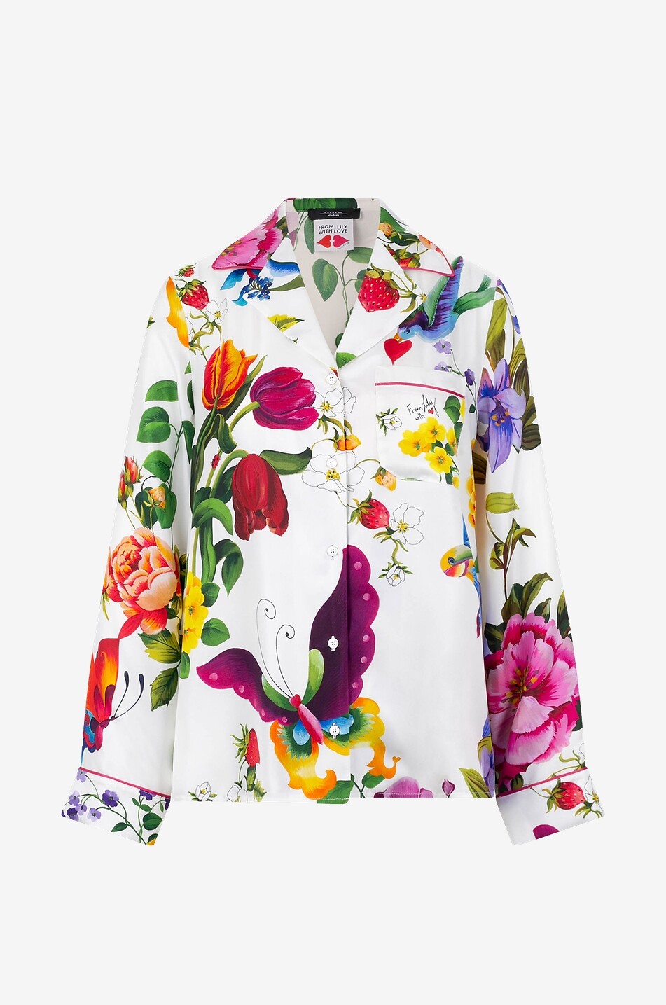 Chemise en sergé de soie imprimé Caldaia